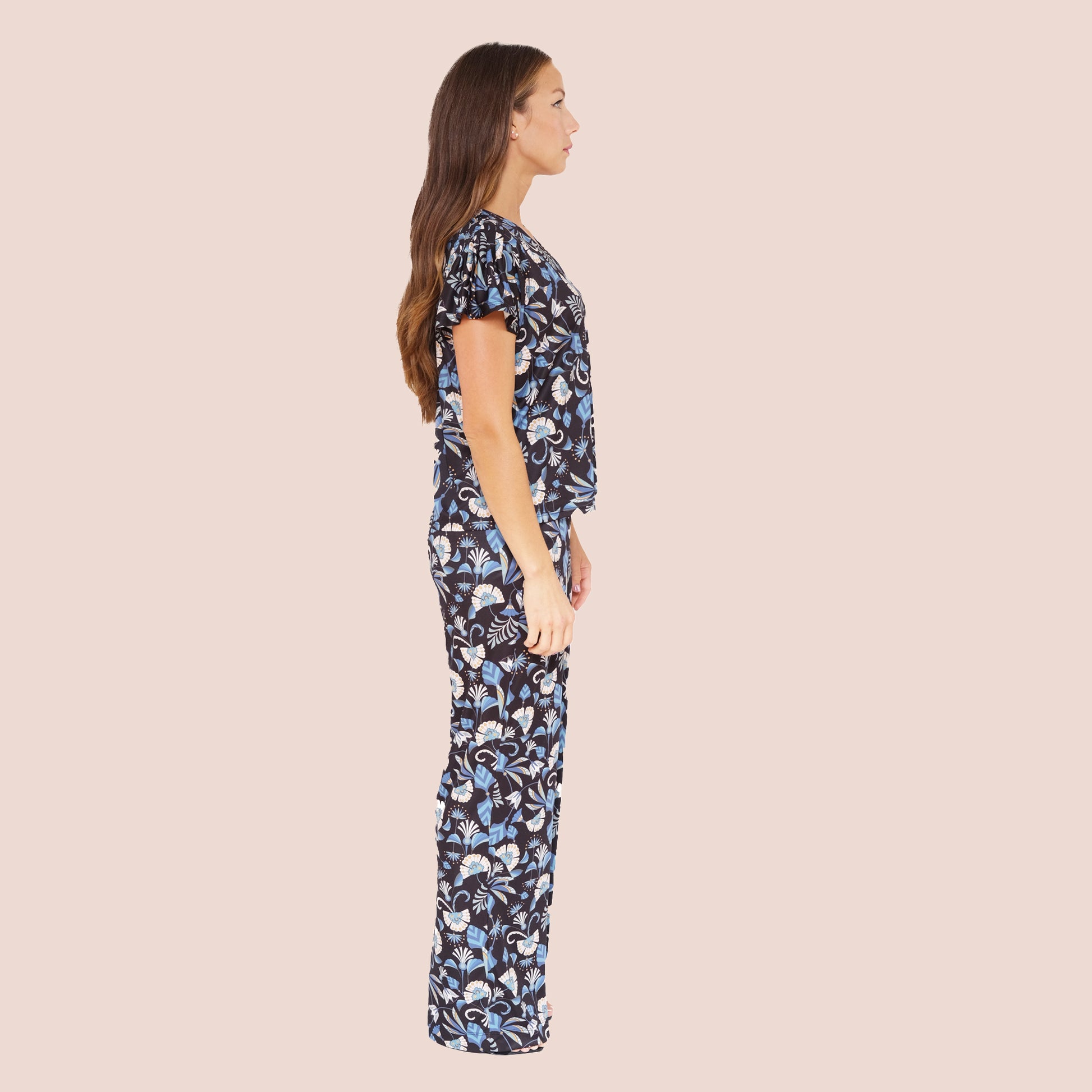 women's  printed wide leg pants