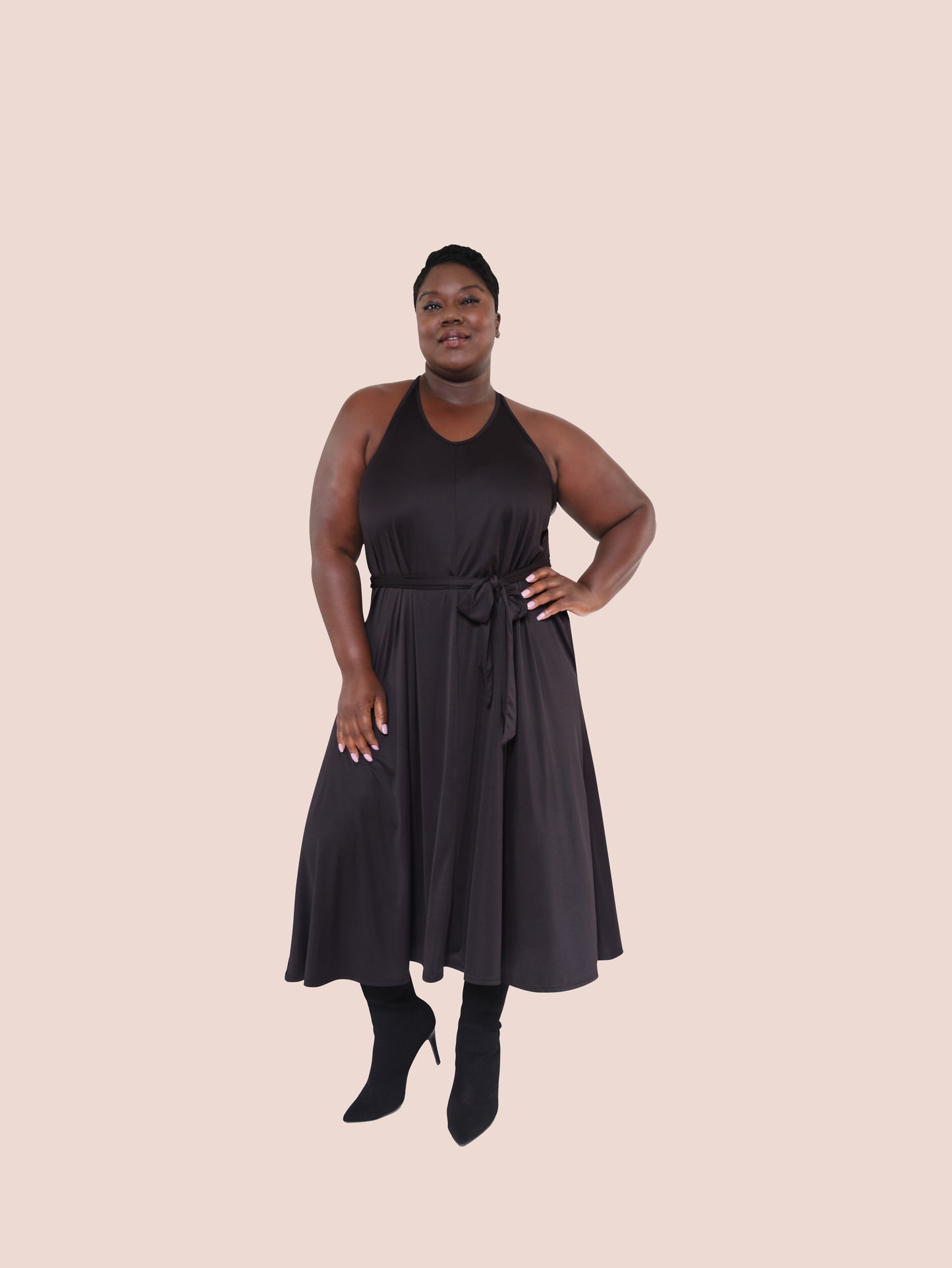 black maxi sustainable women's clothing dress